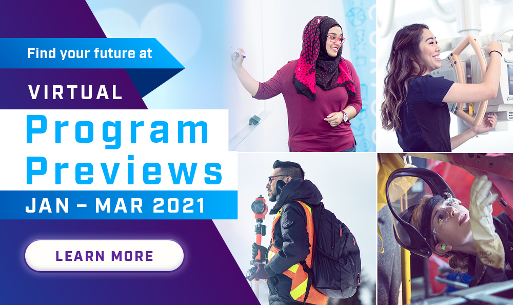 Find your future at Virtual Program Previews- January to March 2021. Register Today