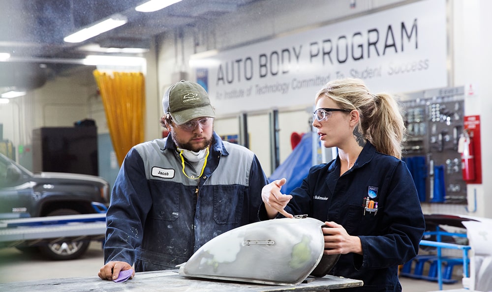 Auto Body Repair Instructor and Student