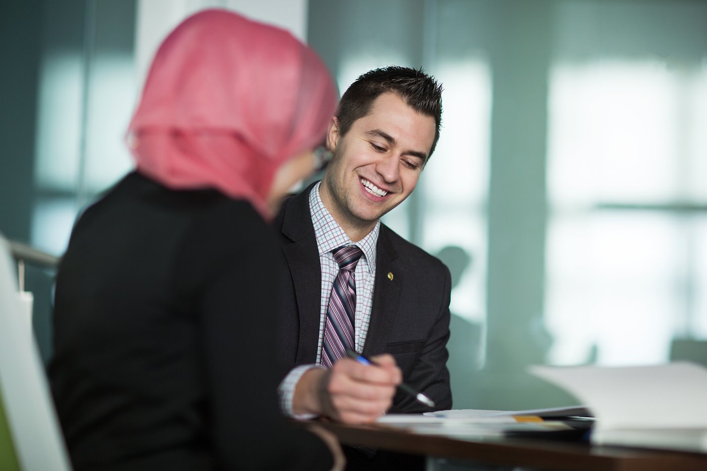 NAIT business students at a networking event