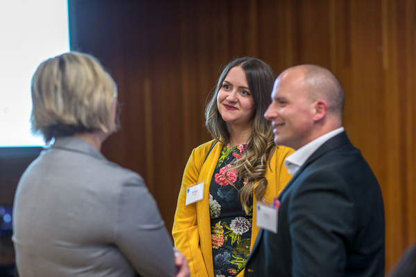 NAIT business students at a networking event