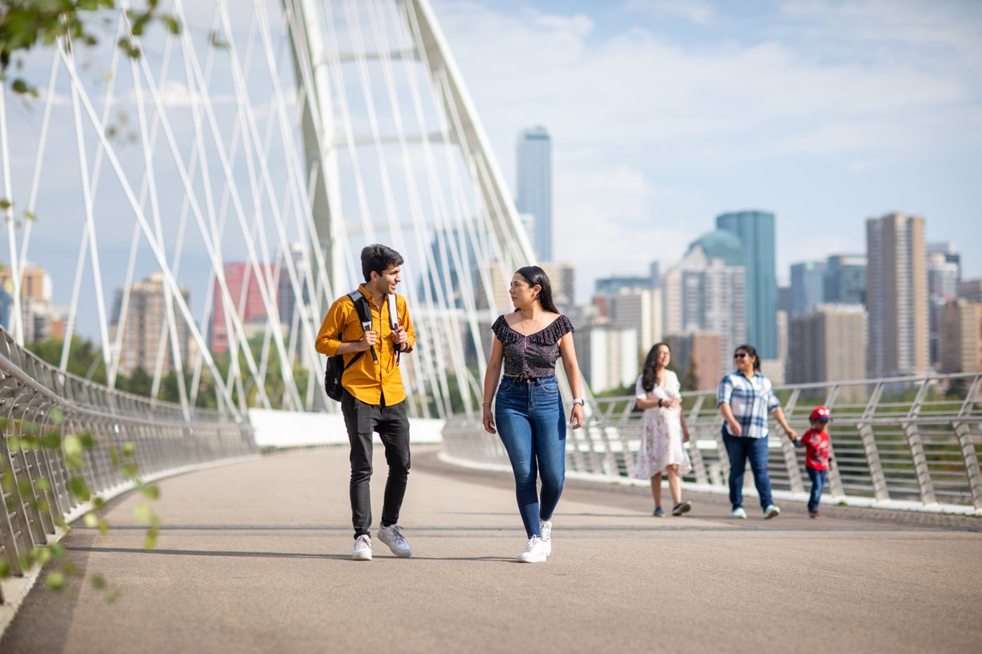 International students in downtown Edmonton