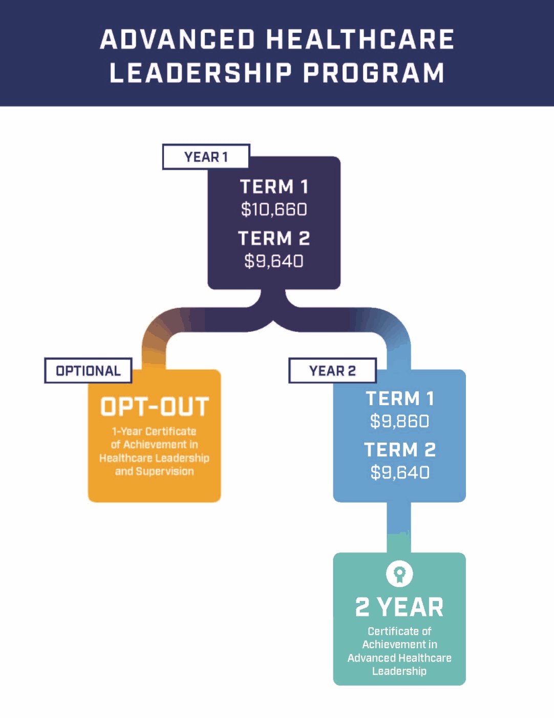 Infographic displaying the options for advanced health program
