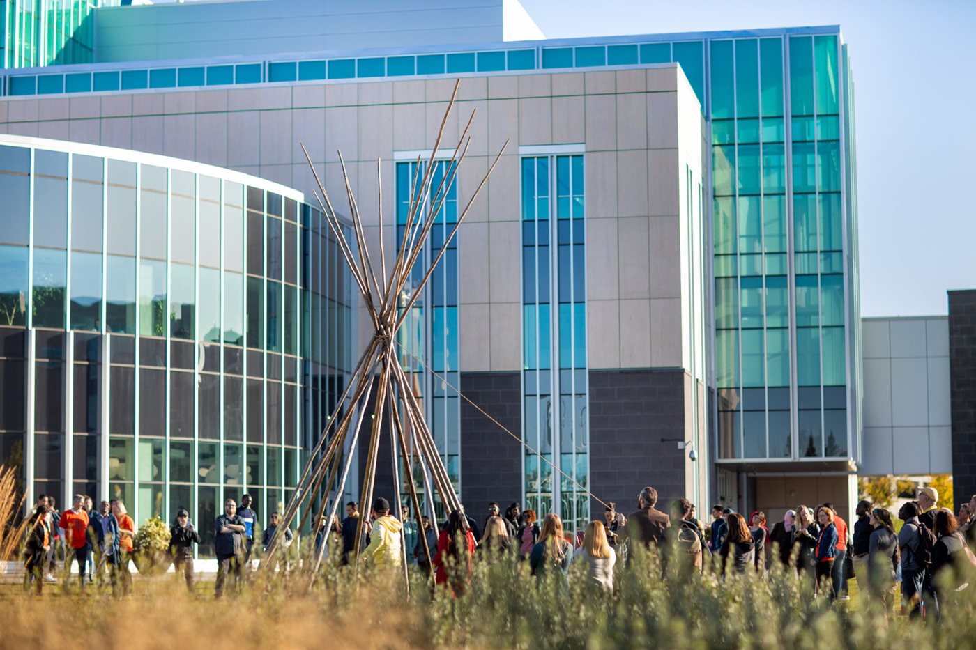 Campus tipi raising ceremony