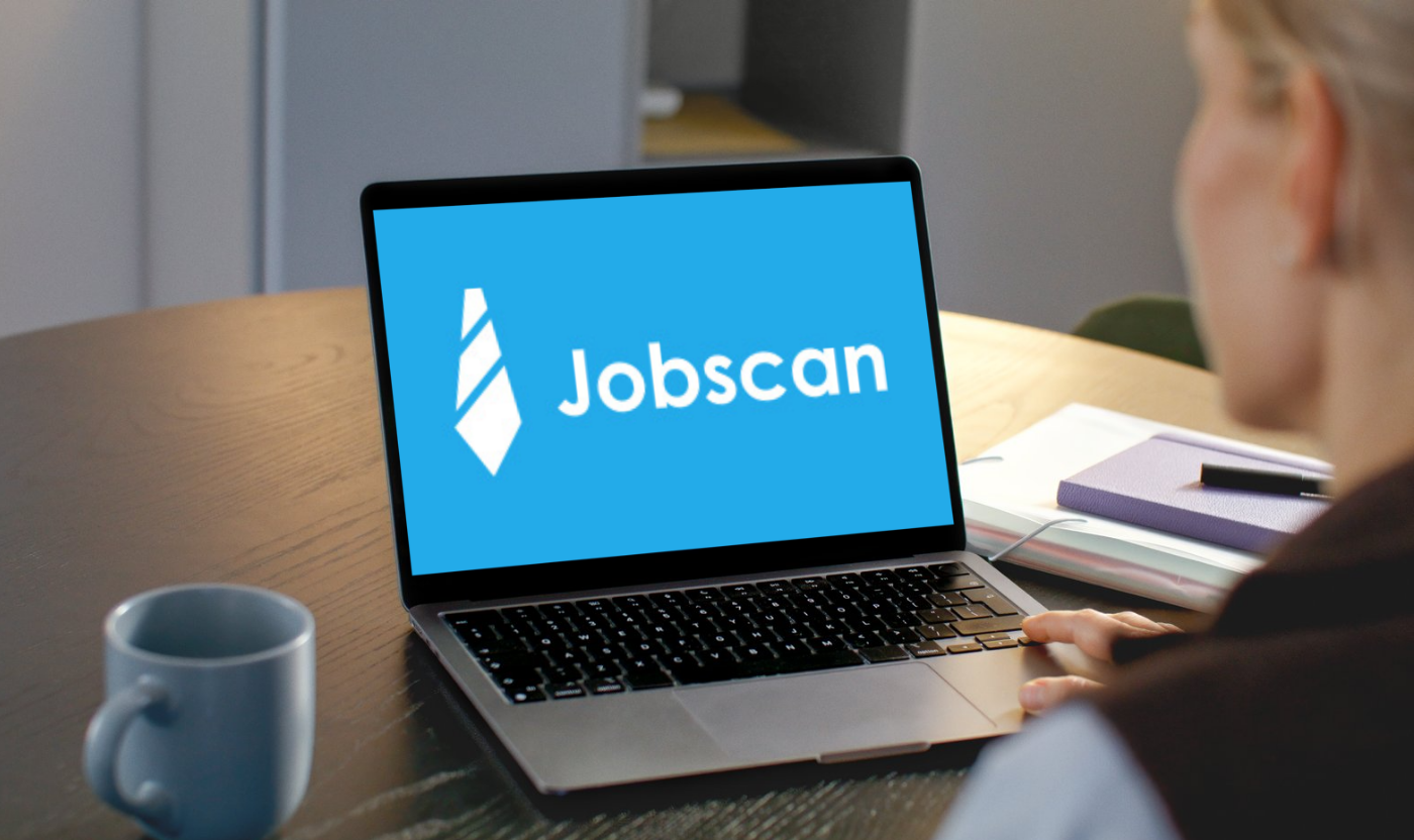 Person looking at a computer with Jobscan written across the screen